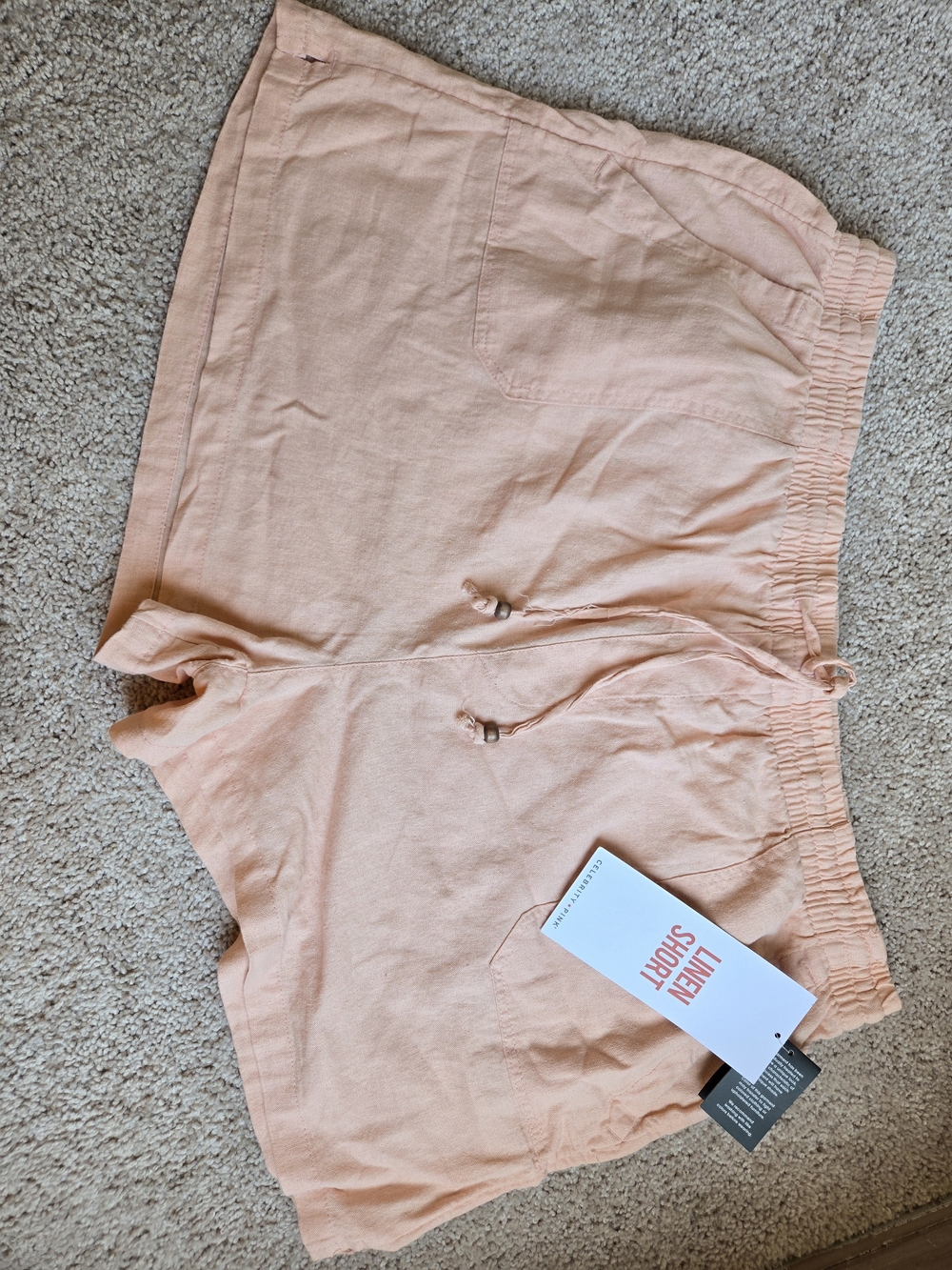 Celebrity Pink Peach Drawstring Athletic Shorts